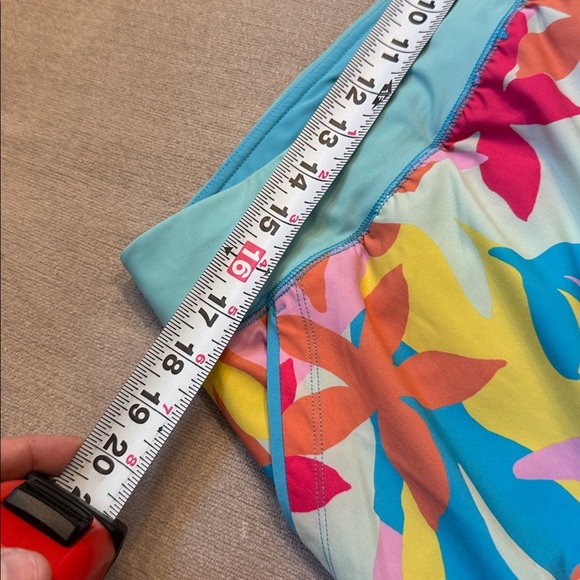 Lands' End Womens Swim Skirt Swim Bottoms Skort Turquoise Multi Floral Size 18 - Picture 9 of 10